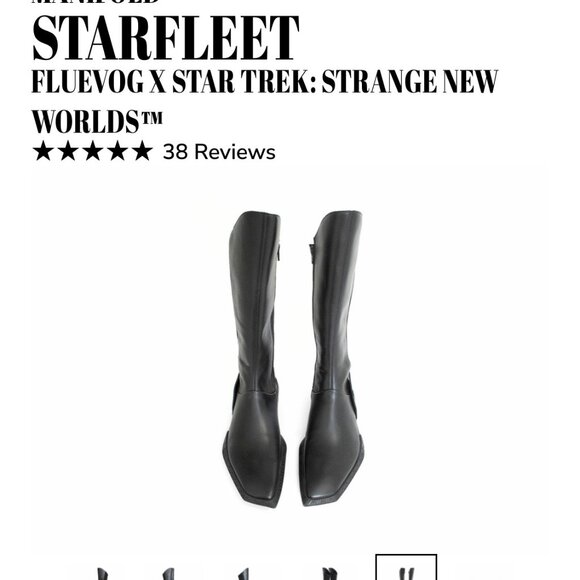 LAST PRICE Fluevog x Star Trek Starfleet Black Leather Boots Size 7 $499 DEAL - Picture 2 of 15
